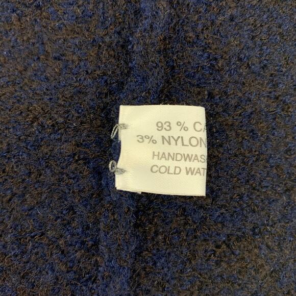 LAINEY Size S Navy & Purple Cashmere Blend Open Front Cardigan - Picture 4 of 5